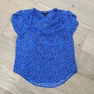 41 Hawthorn Blue and Black Patterned Blouse